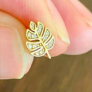 Sydney Evan 14K GoldLeaf Stud Earring